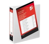 5 Star Presentation Ring Binder PVC 2 D-Ring 65mm Size A4 White Ref 36148 [Pack 10]