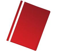 5 Star Office Project Flat File Lightweight Polypropylene with Indexing Strip A4 Red [Pack 5]