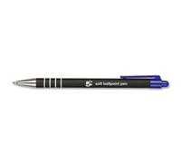 Valuex Retractable Ballpoint Pen Soft Grip 1.0mm Tip 0.7mm Line Blue (Pack 12)