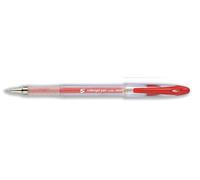 5 Star Office Roller Gel Pen Clear Barrel 1.0mm Tip 0.5mm Line Red [Pack 12]