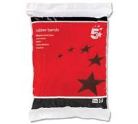 5 Star Rubber Bands No.63 – 76x6 mm, approx. 400 per bag (0.454 kg), Brown