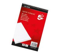 5 Star Office Shorthand Pad Wirebound 60gsm Ruled 300pp 127x200mm Red [Pack 10] + Free finchley Refill Pen (1)