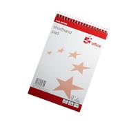 5 Star Office shorthand Ruled 160 Pages 80 Sheets 127x200mm [Pack 10], White