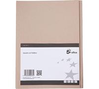 5 Star Office Square Cut Folder Recycled Pre-punched 250gsm A4 Buff [Pack 100]
