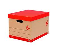 5 Star Office Storage Box for 5 A4 Lever Arch Files Red on Brown [Pack 10]