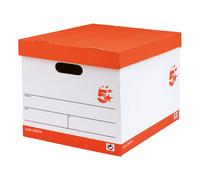 5 Star Office Storage Box/Lid 321x392x291mm Red/White (Pack of