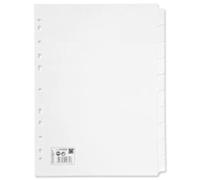 5 Star Office Subject Dividers 10-Part recycled card multipunched 155gsm A4 White