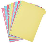 5 Star Office Subject Dividers Multipunched Manilla Card A4 10-Part Assorted
