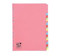 5 Star Office Subject Dividers Multipunched Manilla Card 20-Part A4 Assorted