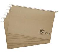 5 Star Office Suspension File Manilla Heavyweight with Tabs and Inserts Foolscap Khaki(Green) [Pack 50]