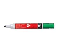 5 Star Office Xylene/Toluene-Free Drywipe Marker 3mm Green [Pack 12]