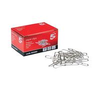 5 Star Paperclips Metal Large 33mm Lipped [Pack of 10x100], Silver