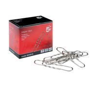 5 Star Paperclips Giant Wavy 76 mm Silver Pack of 100