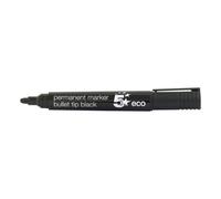 5 Star Eco Permanent Marker Bullet Tip 2-5mm Line Black [Pack 10]