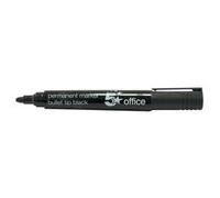 5 Star Office Permanent Marker Xylene/Toluene-free Smear Proof Bullet Tip Black (Pack of 12)