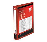 5 Star Presentation Ring Binder PVC 4 D-Ring 25mm Size A4 Red [Pack 10]