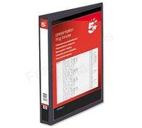 5 Star Presentation Ring Binder PVC 4 D-Ring 38mm Size A4 Black [Pack 10]