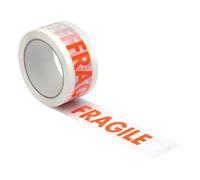 5 Star Printed Tape Fragile Polypropylene Red Text on White 48mmx66m (Pack of 6) 922382