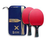5 Star Professional Ping Pong Paddle Advanced Training Table Tennis Rackets/Bats with Carry Case (2PCS) Perfect for Intermediate, Advanced, Family Activity and Sports Club