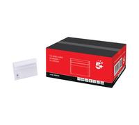 5 Star Recycled C6 Wallet Envelope Self Seal Lightweight 114x162mm White (Pack of 1000) H90019
