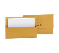 5 Star Recycled Half Flap Document Wallet Foolscap 250gsm Capacity 32mm Yellow (Pack of 50) 297358