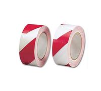 5 Star Red/White Hazard Tape, Soft PVC, Internal Use | Instant Adhesion to Surfaces | Width 48mm, Length 33m