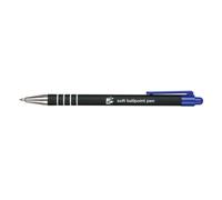 5 Star Retractable Ball Pen Soft Grip Medium 1mm Tip 0.5mm Line Blue (Pack of 12) 918516