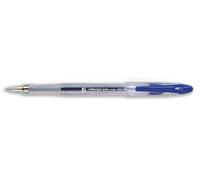 5 Star Roller Gel Pen Clear Barrel 1.0mm Tip 0.5mm Line Blue [Pack 12]