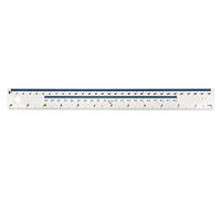 5 Star Ruler Shatter-resistant 10ths 16ths/inch and Millimetres Light Blue Tint