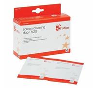 5 Star Screen Cleaning Duo Sachets - Pack of 20 Pairs of Wet & Dry Wipes 907883