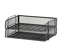 5 Star Mesh Letter Tray Scratch Resistant Stackable Side Load Landscape Foolscap Black 287918