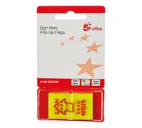 5 Star Sign Here Index Flags Tab with Red Arrow 46x25mm (Pack of 500) 935436