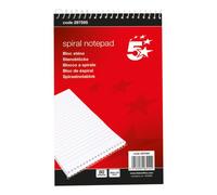 5 Star Spiral Shorthand Notebook Ruled 60gsm 160 Page 127x200mm Red/White (Pack of 10) 297595