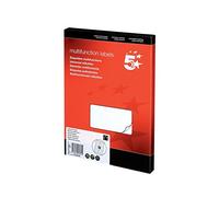 5 Star Sticky Labels White Multipurpose (1600 Pack) Label Stickers Laser Copier Inkjet 105x35mm