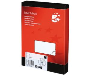 5 Star Sticky Labels White Multipurpose (5250 Pack) Label Stickers Laser Copier Inkjet 63.5x38.1mm