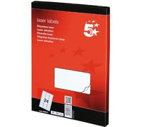 5 Star Laser Addressing Labels - 24 per Sheet, 64 x 34 mm, White - 2400 Labels