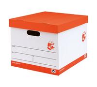 5 Star Storage Box with Lid Self-Assembly 321x392x291mm Red/White (Pack of 10) 295276