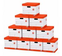 5 Star Storage Boxes with Lids Red White 321 x 392 x 291mm Pack of 10