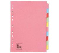 5 Star Subject Dividers Multipunched Manilla Board 10-Part A4 Assorted [Pack 10]