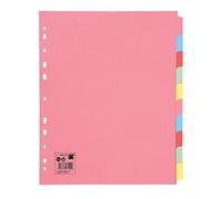 5 Star Subject Dividers Multipunched Manilla Board 10-Part Extra Wide A4 Assorted