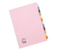 5 Star Subject Dividers Multipunched Manilla Board 12-Part A4 Assorted [Pack 10]