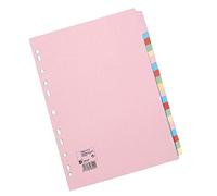 5 Star Subject Dividers Multipunched Manilla Board 20-Part A4 Assorted [Pack 10]