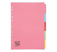 5 Star Subject Dividers Multipunched Manilla Board 5-Part A4 Assorted [Pack 10]