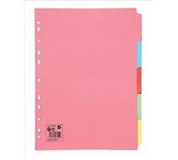 5 Star Subject Dividers Multipunched Manilla Board 5-Part A4 Assorted [Pack 50]