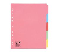 5 Star Subject Dividers Multipunched Manilla Board 5-Part Extra Wide A4 Assorted