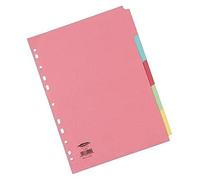 5 Star Subject Dividers Multipunched Manilla Card 10-Part A4, Multicolored (Pack of 10)