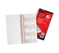 5 Star Telephone Address Book Message Book Wirebound Notebook 320 Notes 80 Pages 279x152mm