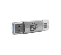 5 Star USB 3.2 Gen 1 Combo Flash Memory Drive with USB A/C 128GB Silver 667953