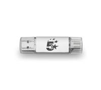 5 Star USB 3.2 Gen 1 Combo Flash Memory Drive with USB A/C 128GB Silver 667953