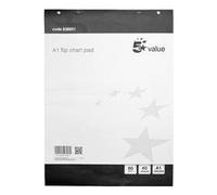 5 Star Value Flipchart Pad Perforated 40 Sheets A1 [Pack of 5]
